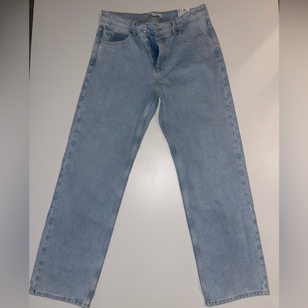 Zara Men's Light Blue Straight Jeans